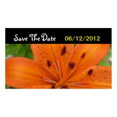 Orange Flower Save The Date Wedding Card Business Card Templates