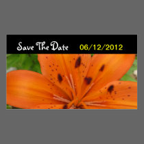 Orange Flower Save The Date Wedding Card business cards