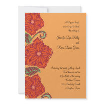 Orange Flower Wedding Invitations