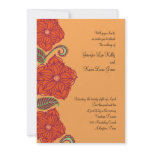 Orange Flower Wedding Invitations