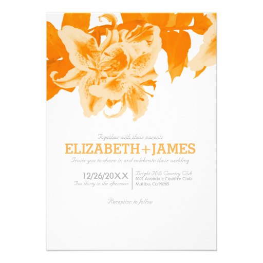 Orange Flower Wedding Invitations
