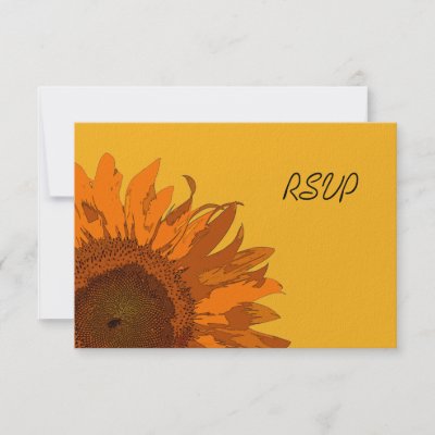 Orange Flower Wedding RSVP Response Card Announcement by loraseverson