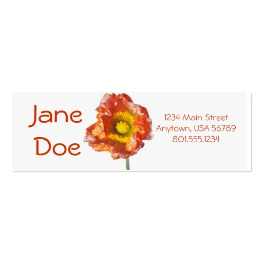 Orange Flowers Business Card