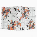 Orange Flowers Chicks Grunge Ink Blots Doodles Kid 3 Ring Binder