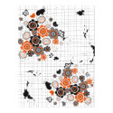 Orange Flowers & Chicks Scrapbook Doodles Poster posters