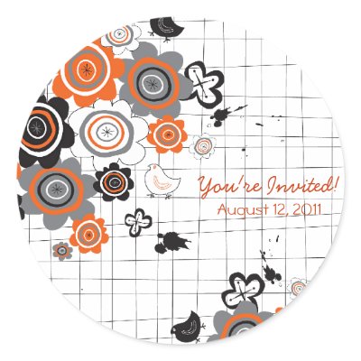 Orange Flowers & Chicks Scrapbook Doodles Sticker by fat_fa_tin