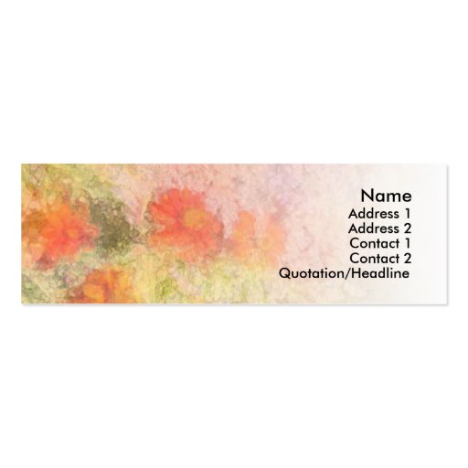Orange Flowers Impressionist Blend Business Card Template (front side)