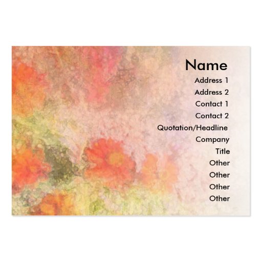 Orange Flowers Impressionist Blend Profile Card Business Card Templates (front side)