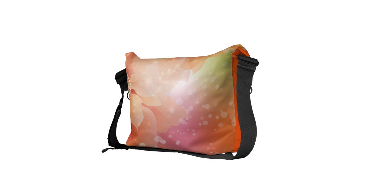 Orange Flowers Messenger Bag Zazzle