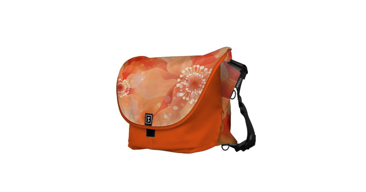 Orange Flowers Messenger Bag Zazzle