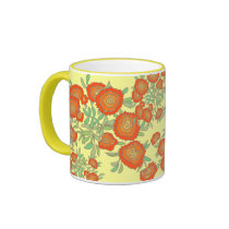Orange Flowers mugs by litabug Orange Flowers mugs
