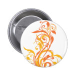 Orange Flowers Pinback Button