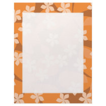Orange Flowers. Retro Floral Pattern. Letterhead Design