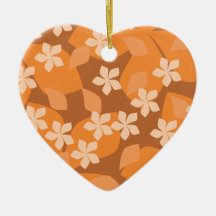 Orange Flowers. Retro Floral Pattern. Christmas Ornaments