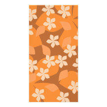 Orange Flowers. Retro Floral Pattern. Photo Cards