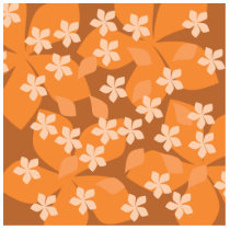 Orange Flowers. Retro Floral Pattern. Acrylic Cut Outs