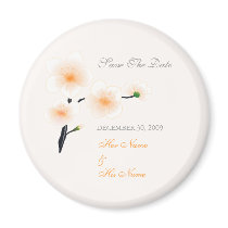 Orange Flowers Save The Date magnets