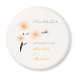 Orange Flowers Save The Date Magnets