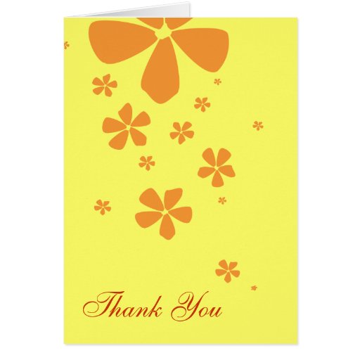 Orange Flowers Simply Elegant Thank You Note Card Zazzle