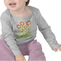 Orange flowers t-shirts