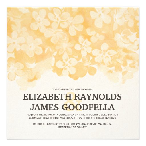 Orange Flowers Wedding Invitations
