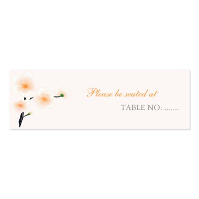 Orange Flowers Wedding Party Table Place Card Business Card Templates by 
