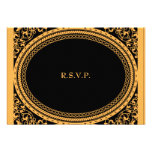 Orange Fluorescent / Neon Wedding  Flourishes RSVP Custom Announcements