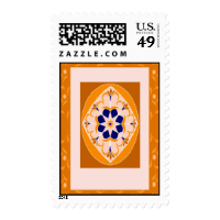 Orange Flying Magic Carpet Postage Stamps