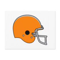 Orange football helmet postcards