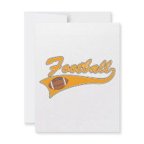 Orange football logo personalized invitation