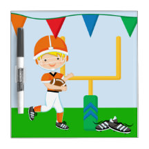 Orange Football Player  Dry Erase Board