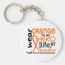 Orange For Hero 2 Grandma MS Multiple Sclerosis Keychains