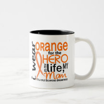Orange For Hero 2 Mom MS Multiple Sclerosis Coffee Mugs