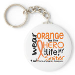 Orange For Hero 2 Sister MS Multiple Sclerosis Keychain