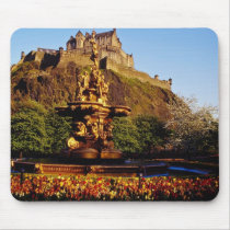 Orange Fountain and tulips, Edinburgh Castle, Scot Mouse Pads