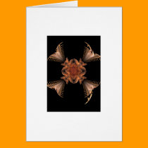 Orange Fractal Art Floral Design cards