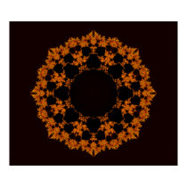 Orange Fractal Star posters