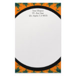 orange fractal custom stationery