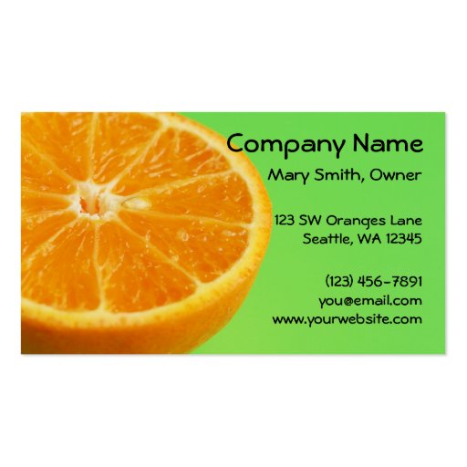 Orange Fruit Half Slice Business Card