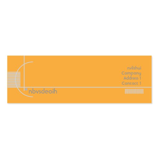 Orange Geometric - Skinny Business Card (front side)