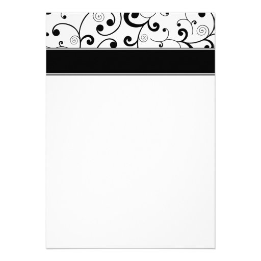 Orange Gerbera Daisy Black Scroll Bridal Shower Personalized Invite