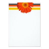 orange gerbera daisy flowers blank invitation cards