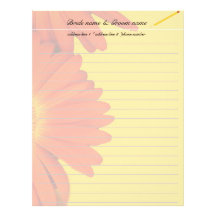 orange gerbera daisy flowers customized letterhead