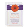 Orange Gerbera Daisy Purple Wedding Invitation
