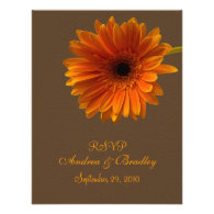 Orange Gerbera Daisy Response Card Personalized Announcement