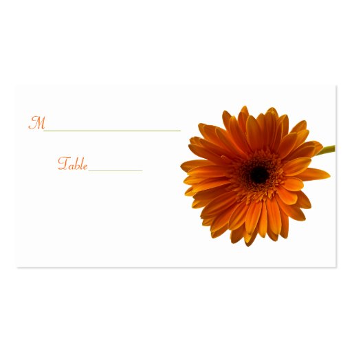 Orange Gerbera Daisy Special Occasion Place Card Business Card (back side)