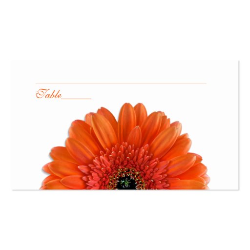 Orange Gerbera Daisy Special Occasion Place Cards Business Card Templates (front side)