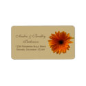 Orange Gerbera Daisy Wedding Address Labels