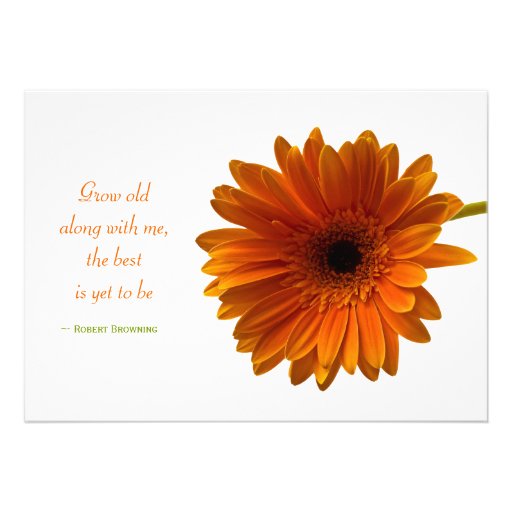 Orange Gerbera Daisy Wedding Invitation