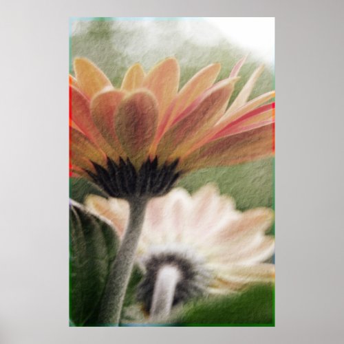 Orange Gerbera - soft lit effect print